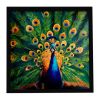 Peacock Framed Metal Print Bathroom, Kitchen, Office, Home Decor Wall Art Ready to Hang, Square, 8X8