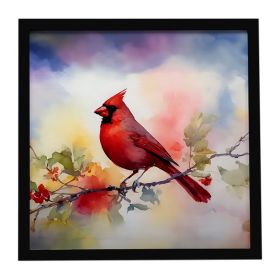 Cardinal Framed Metal Print Bathroom, Kitchen, Office, Home Decor Wall Art Ready to Hang, Square, 8X8
