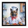 Belgian Tervuren The Chef Framed Metal Print Bathroom, Kitchen, Office, Home Decor Wall Art Ready to Hang, Square, 8X8