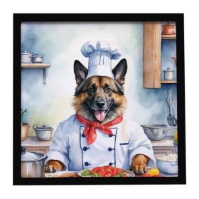 Belgian Tervuren The Chef Framed Metal Print Bathroom, Kitchen, Office, Home Decor Wall Art Ready to Hang, Square, 8X8