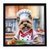 Cairn Terrier The Chef Framed Metal Print Bathroom, Kitchen, Office, Home Decor Wall Art Ready to Hang, Square, 8X8