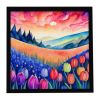 Hyacinths in Color Framed Metal Print Bathroom, Kitchen, Office, Home Decor Wall Art Ready to Hang, Square, 8X8