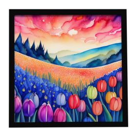 Hyacinths in Color Framed Metal Print Bathroom, Kitchen, Office, Home Decor Wall Art Ready to Hang, Square, 8X8