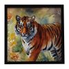 Bengal Tiger Framed Metal Print Bathroom, Kitchen, Office, Home Decor Wall Art Ready to Hang, Square, 8X8