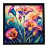 Colorful Calla Lilies Framed Metal Print Bathroom, Kitchen, Office, Home Decor Wall Art Ready to Hang, Square, 8X8