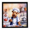 Welsh Terrier The Chef Framed Metal Print Bathroom, Kitchen, Office, Home Decor Wall Art Ready to Hang, Square, 8X8