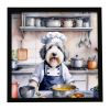 Old English Sheepdog The Chef Framed Metal Print Bathroom, Kitchen, Office, Home Decor Wall Art Ready to Hang, Square, 8X8