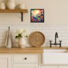 Pansies in Color Framed Metal Print Bathroom, Kitchen, Office, Home Decor Wall Art Ready to Hang, Square, 8X8