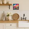 Tulips in Color Framed Metal Print Bathroom, Kitchen, Office, Home Decor Wall Art Ready to Hang, Square, 8X8