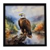 Eagle Framed Metal Print Bathroom, Kitchen, Office, Home Decor Wall Art Ready to Hang, Square, 8X8