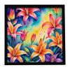 Colorful Lilies Framed Metal Print Bathroom, Kitchen, Office, Home Decor Wall Art Ready to Hang, Square, 8X8