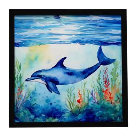 Dolphin Framed Metal Print Bathroom, Kitchen, Office, Home Decor Wall Art Ready to Hang, Square, 8X8 (Default: Default)
