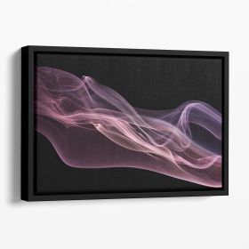 Floating Purple In Pink Floating Framed Canvas (Color: Black, size: 16" x 12" / 42cm x 30cm (approx))