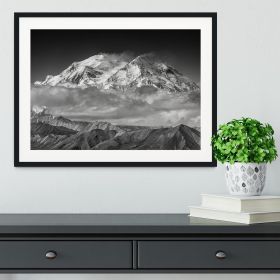 Denali From The Opposing Ridge Line Framed Print (Color: White/With White Edging, size: 24" x 16" / 60cm x 40cm (approx))