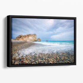 Aphrodite's Birth Place Floating Framed Canvas (Color: Black, size: 16" x 12" / 42cm x 30cm (approx))