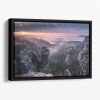 Sunrise On The Rocks Floating Framed Canvas