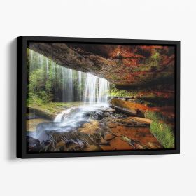 Under The Ledge Floating Framed Canvas (Color: Black, size: 24" x 16" / 60cm x 40cm (approx))