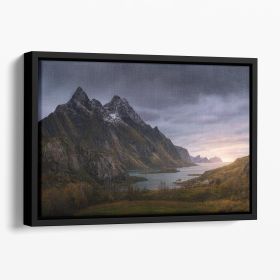 The Fjord Floating Framed Canvas (Color: Black, size: 40" x 26" / 100cm x 65cm (approx))