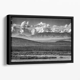 The Alaskan Range Floating Framed Canvas (Color: Black, size: 40" x 26" / 100cm x 65cm (approx))