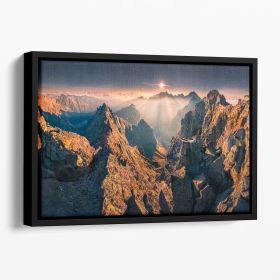 Rysy Floating Framed Canvas (Color: Black, size: 36" x 24" / 90cm x 60cm (approx))