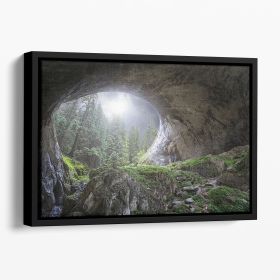 Peek To Heaven Floating Framed Canvas (Color: Black, size: 16" x 12" / 42cm x 30cm (approx))