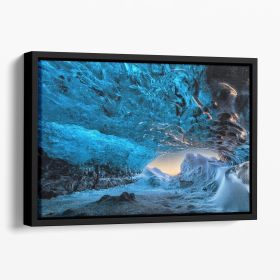 Crystal Cave Floating Framed Canvas (Color: Black, size: 12" x 8" / 30cm x 20cm (approx))