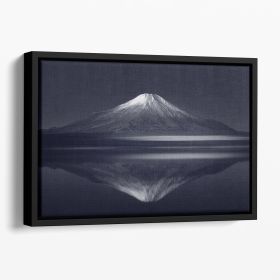 Reflection Mt Fuji Floating Framed Canvas (Color: Black, size: 36" x 24" / 90cm x 60cm (approx))