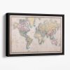 Original old hand coloured map Floating Framed Canvas