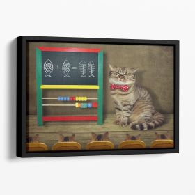 Math lesson Floating Framed Canvas (Color: Black, size: 12" x 8" / 30cm x 20cm approx)