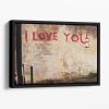 Banksy I Love You Floating Framed Canvas