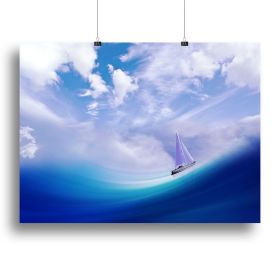 The Blue Sea Canvas Print or Poster (Type: Standard Framed Canvas Print, size: 32" x 24" / 80cm x 60cm (approx))