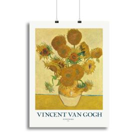Sunflowers Titled Canvas Print or Poster (Type: Poster Print, size: 28" x 20" / 70cm x 50cm approx)
