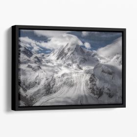 Glacial Floating Framed Canvas (Color: Black, size: 12" x 8" / 30cm x 20cm (approx))