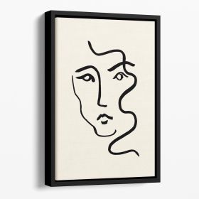 Portrait 01 Floating Framed Canvas (Color: Black, size: 40" x 26" / 100cm x 65cm (approx))
