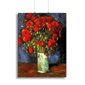 Vase with Red Poppies by Van Gogh Canvas Print or Poster (Type: Standard Framed Canvas Print, size: 16" x 12" / 42cm x 30cm (approx))