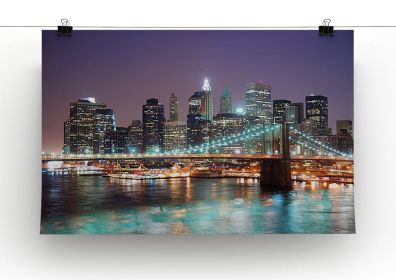 Manhattan skyline with skyscrapers over Hudson River Canvas Print or Poster (Type: Poster Print, size: 32" x 24" / 80cm x 60cm (approx))