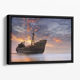 The Dark Traveler Ii Floating Framed Canvas (Color: Black, size: 36" x 24" / 90cm x 60cm (approx))