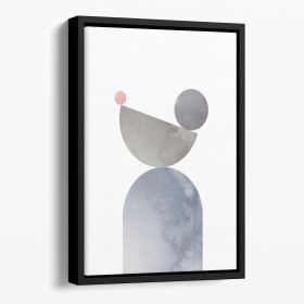 Geometrical Shapes 01 Floating Framed Canvas (Color: Black, size: 12" x 8" / 30cm x 20cm (approx))