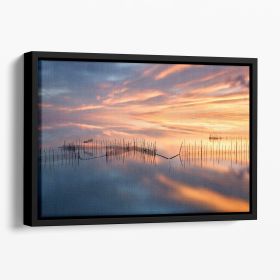 Fishnets Floating Framed Canvas (Color: Black, size: 40" x 26" / 100cm x 65cm (approx))