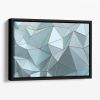 Blue and Gold Triangulated Surface Floating Framed Canvas
