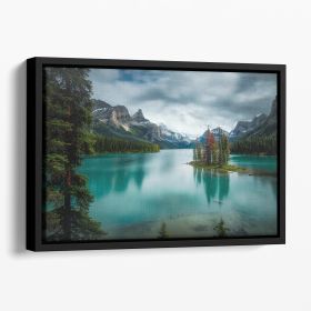 Spirit Island Floating Framed Canvas (Color: Black, size: 16" x 12" / 42cm x 30cm (approx))