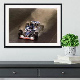British Grand Prix at Silverstone 1997 Framed Print (Color: White/With White Edging, size: 18" x 12" / 48cm x 30cm (approx))