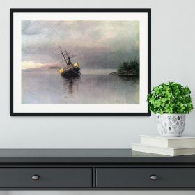 Shipwreck in Loring bay Alaska by Bierstadt Framed Print (Color: White/With White Edging, size: 18" x 12" / 48cm x 30cm (approx))