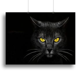 Black Cat Canvas Print or Poster (Type: Standard Framed Canvas Print, size: 32" x 24" / 80cm x 60cm approx)