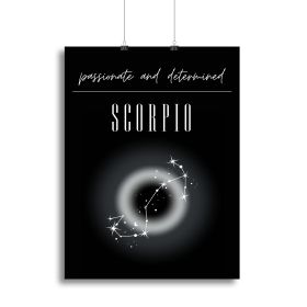 Scorpio Zodiac Vitality Poster Canvas Print or Poster (Type: Poster Print, size: 12" x 8" / 30cm x 20cm approx)