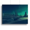 When moonlight meet polar lights Canvas Print or Poster