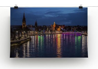 Inverness at night Canvas Print or Poster (Type: Poster Print, size: 24" x 16" / 60cm x 40cm (approx))