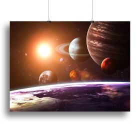 Solar system and space objects Canvas Print or Poster (Type: Poster Print, size: 24" x 16" / 60cm x 40cm (approx))