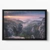 Sunrise On The Rocks Floating Framed Canvas