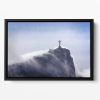 Christ the Redeemer in clouds Floating Framed Canvas
